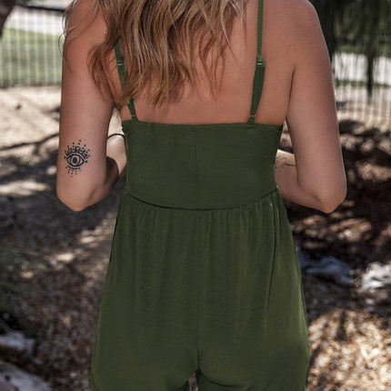 V-Neck Spaghetti Strap Romper - MimiStylez