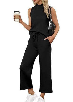 Sleeveless Top Wide Leg Cropped Pants - MimiStylez