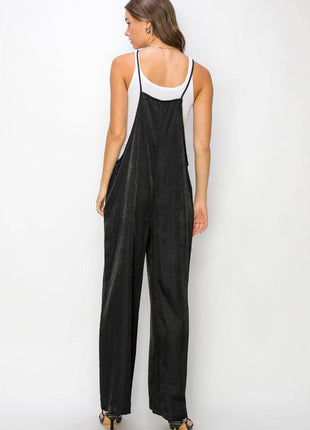 HYFVE Half Button Sleeveless Straight Jumpsuit - MimiStylez