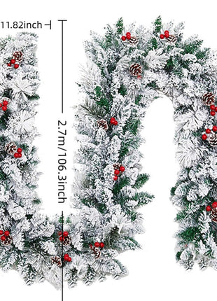 6FT, 9FT & 16FT Flocked Christmas Garland