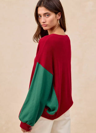 BiBi Christmas Theme Tree Embroidered Sweater - MimiStylez