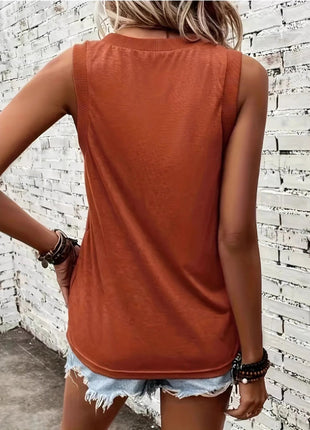 Breathable V - Neck Ribbed - Band Tank Top - MimiStylez