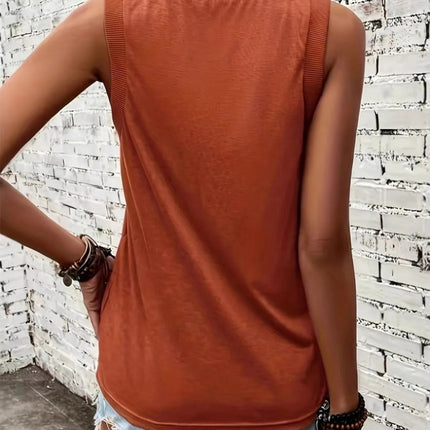 Breathable V - Neck Ribbed - Band Tank Top - MimiStylez