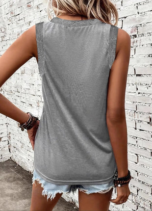 Breathable V - Neck Ribbed - Band Tank Top - MimiStylez