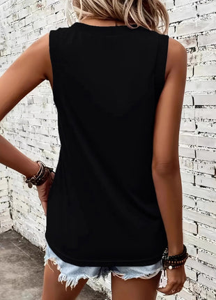 Breathable V - Neck Ribbed - Band Tank Top - MimiStylez