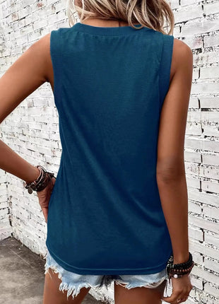 Breathable V - Neck Ribbed - Band Tank Top - MimiStylez