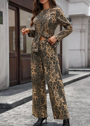 Button Up Long Sleeve Top and Jeans Denim Set - MimiStylez