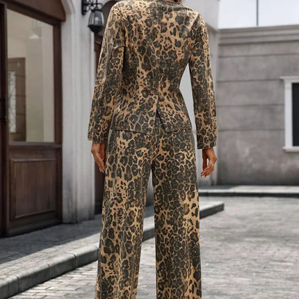 Button Up Long Sleeve Top and Jeans Denim Set - MimiStylez