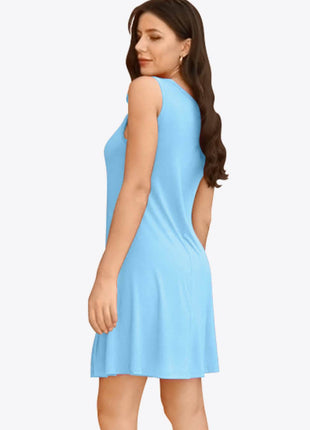 Full Size Round Neck Sleeveless Dress with Pockets - MimiStylez