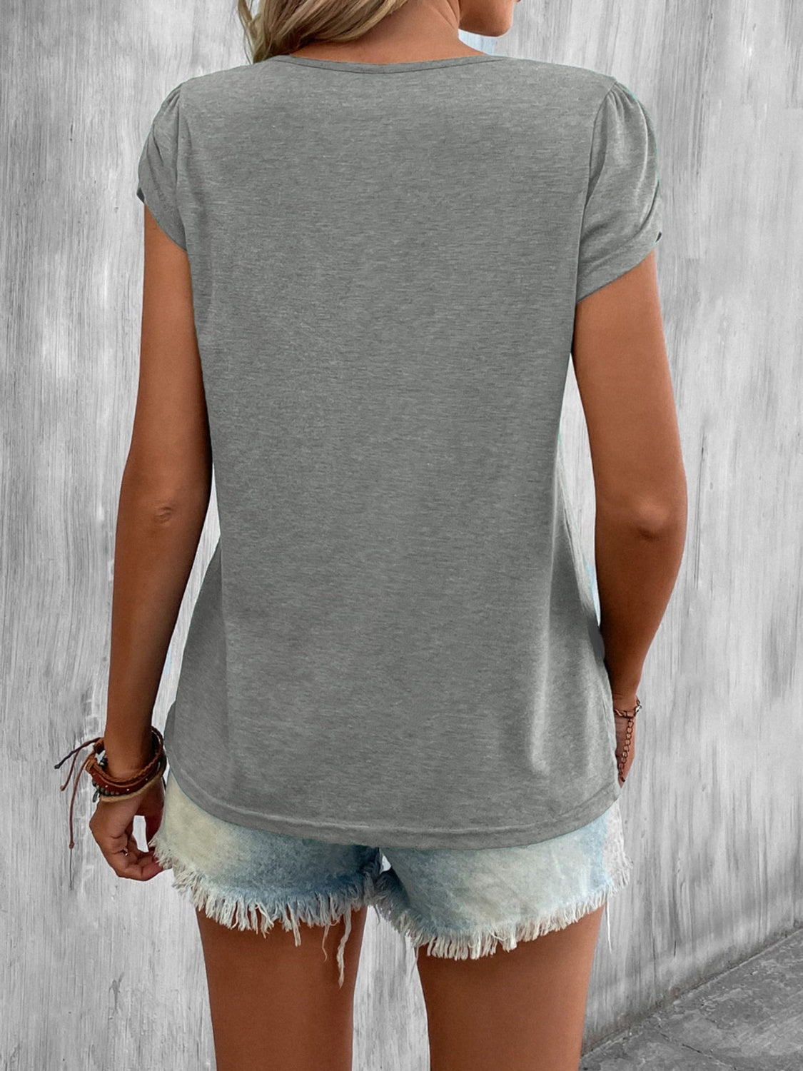 Cutout Petal Sleeve T-Shirt