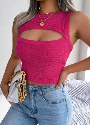 Cutout Sleeveless Knit Top - MimiStylez