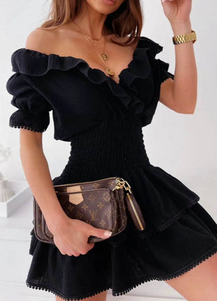 Ruffled Smocked Layered Mini Dress - MimiStylez