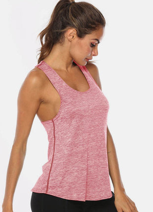 Full Size Scoop Neck Wide Strap Active Tank - MimiStylez