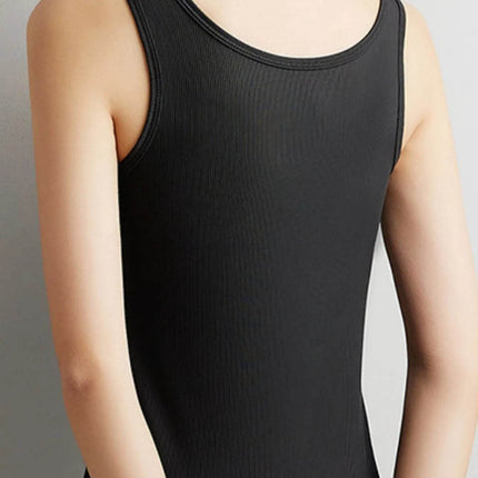 Plus Size Ribbed Scoop Neck Tank Top - MimiStylez