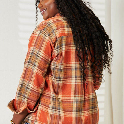 Plaid Dropped Shoulder Shirt - MimiStylez