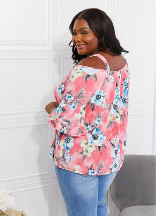 Sew In Love Full Size Fresh Take Floral Cold-Shoulder Top - MimiStylez