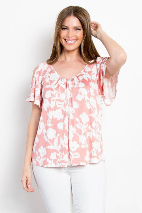 Be Stage Foral Cold Shoulder Top - MimiStylez