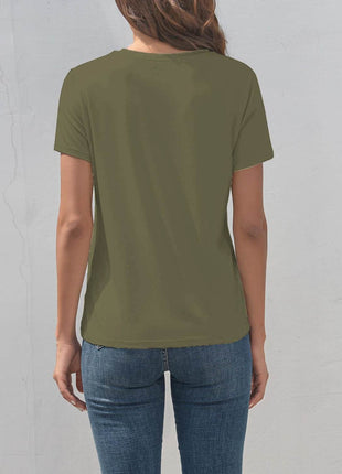 Rabbit Graphic Round Neck Short Sleeve T-Shirt - MimiStylez