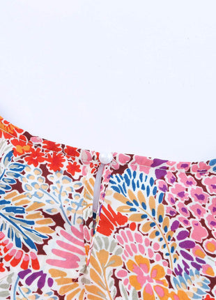 Floral Print Long Puff Sleeve Blouse - MimiStylez