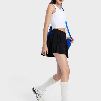 Pleated Detail Mid-Rise Waist Active Skirt - MimiStylez