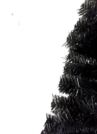 7.5 Ft. Black Pencil Christmas Tree With Collapsible Metal Stand