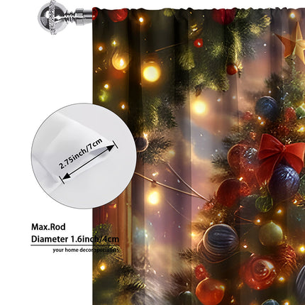 2PCs Christmas Curtain 3D Printing Curtain