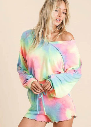 BiBi Tie Dye French Terry Top and Shorts Set - MimiStylez