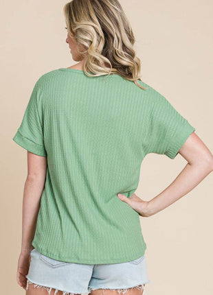 BOMBOM Color Block Short Sleeve T-Shirt - MimiStylez