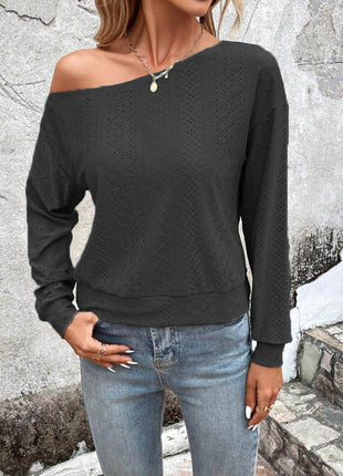 Eyelet Dropped Shoulder Blouse - MimiStylez