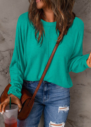 Double Take Full Size Round Neck Long Sleeve T-Shirt - MimiStylez