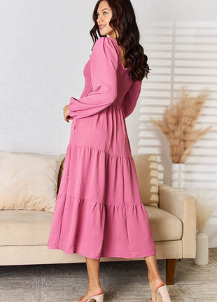 Culture Code Full Size Ruffle Trim Smocked Tiered Dress - MimiStylez