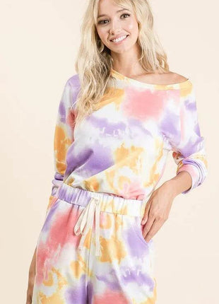 BiBi Tie Dye French Terry Top and Shorts Set - MimiStylez