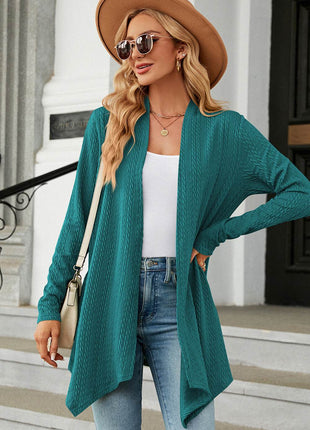 Open Front Long Sleeve Cardigan - MimiStylez