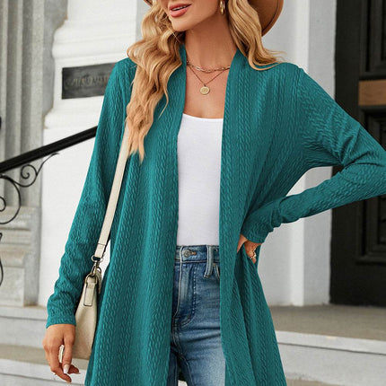 Open Front Long Sleeve Cardigan - MimiStylez