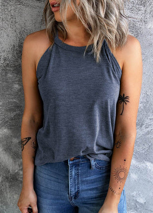 Curved Hem Grecian Tank Top - MimiStylez