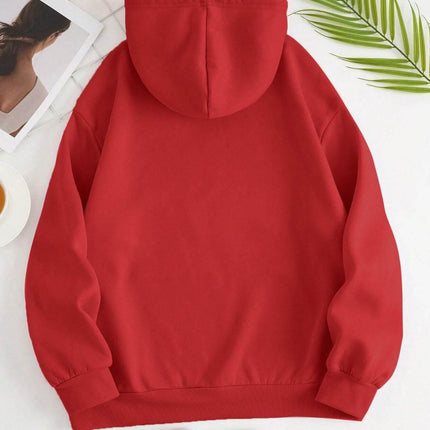Drawstring Dropped Shoulder Hoodie - MimiStylez