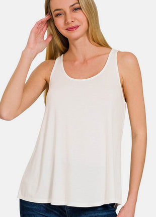 Zenana Round Neck Flowy Hem Tank - MimiStylez