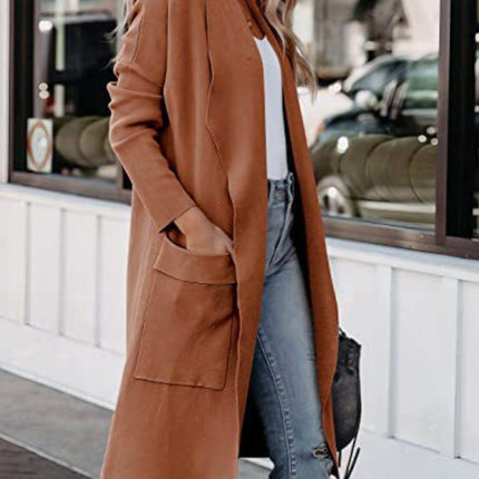 Open Front Dropped Shoulder Outerwear - MimiStylez