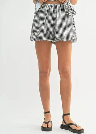 MABLE Gingham Tube Top and Shorts Set - MimiStylez
