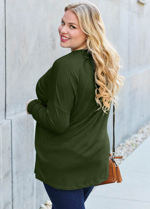 Basic Bae Full Size Round Neck Dropped Shoulder T-Shirt - MimiStylez