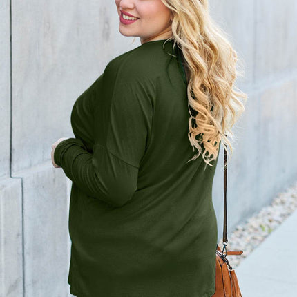 Basic Bae Full Size Round Neck Dropped Shoulder T-Shirt - MimiStylez