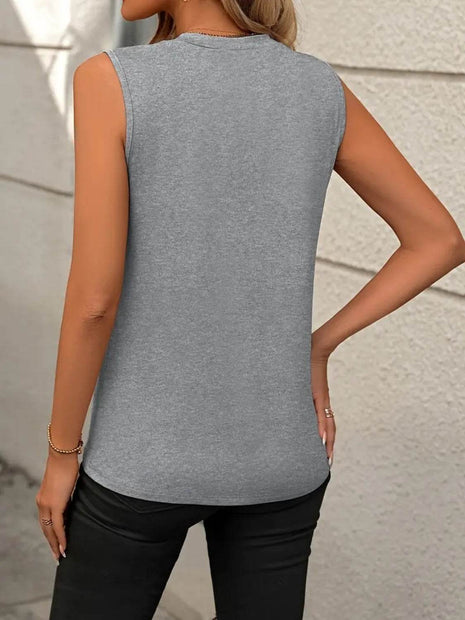 Round Neck Sleeveless Tank - MimiStylez