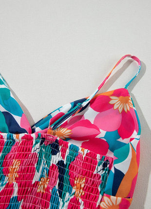 Printed V-Neck Maxi Cami Dress - MimiStylez