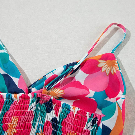 Printed V-Neck Maxi Cami Dress - MimiStylez