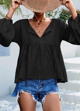 Puff Sleeve Babydoll Blouse - MimiStylez