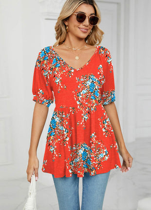V-Neck Babydoll Blouse - MimiStylez