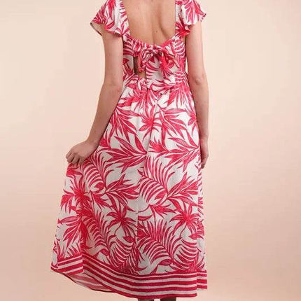 VERY J Tropical Printed Midi Summer Boho Dress - MimiStylez