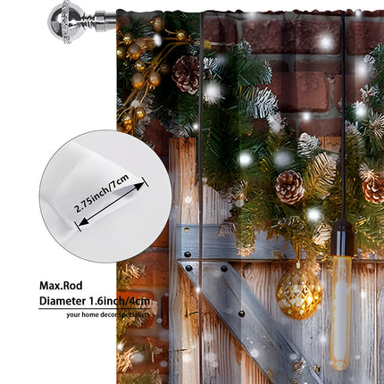2PCs Digital Printed Christmas Curtains