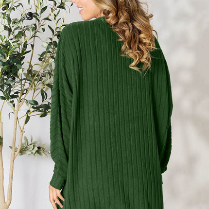 Basic Bae Full Size Ribbed Cocoon Cardigan - MimiStylez