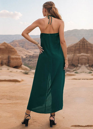 Layered Halter Neck Wide Leg Jumpsuit - MimiStylez